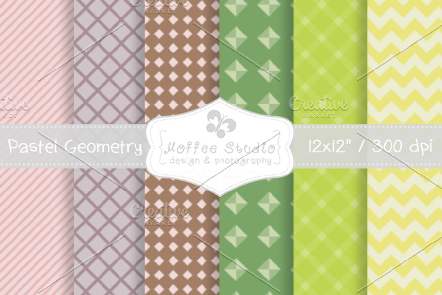Pastel Geometry Digital Papers in Patterns - product preview 8