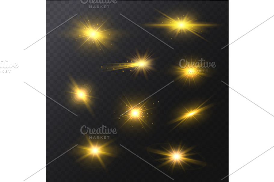 Star Light Sparkles Set. Vector in Objects - product preview 8