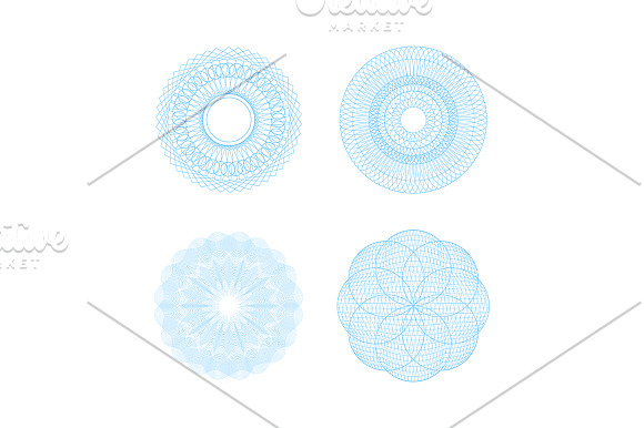 Guilloche Rosette Thin Line Set. in Objects - product preview 5