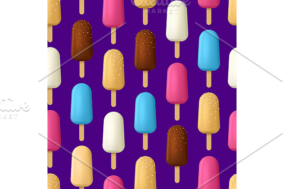 3d Popsicle Ice Creams Set. Vector in Objects - product preview 2