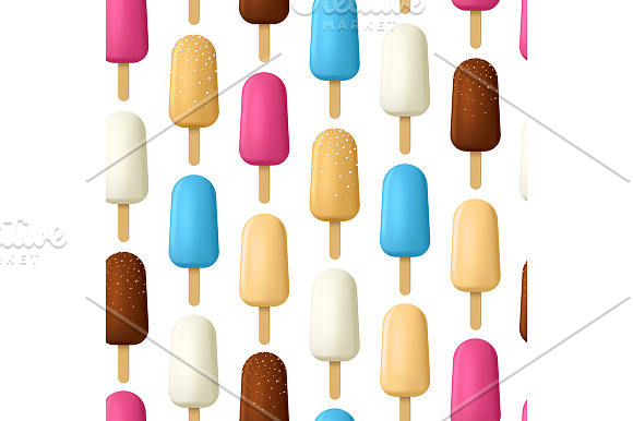 3d Popsicle Ice Creams Set. Vector in Objects - product preview 3