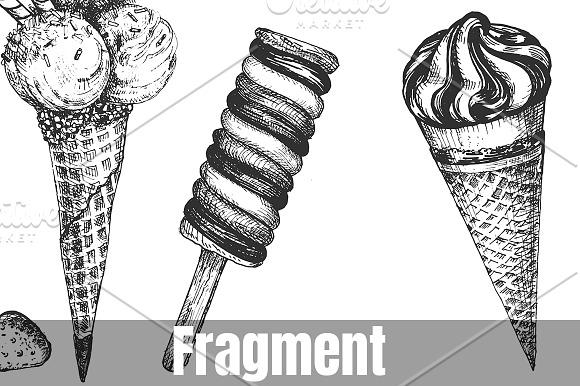Ice cream different types collection in Objects - product preview 1