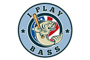 Largemouth bass playing baseball bat