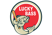 Bass with baseball bat lucky bass