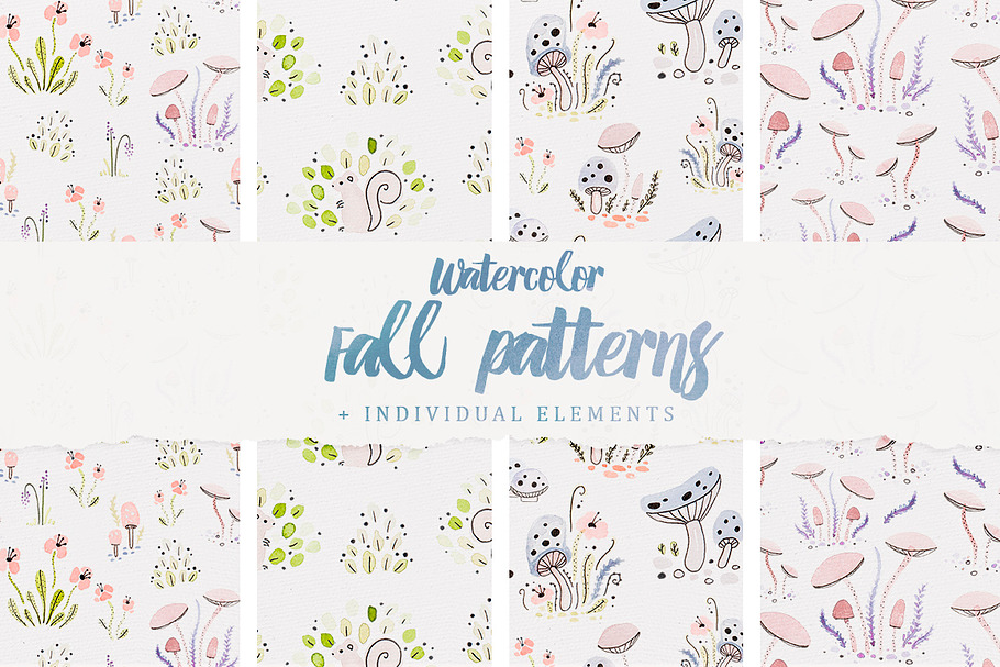 Watercolor Fall Patterns in Patterns - product preview 8