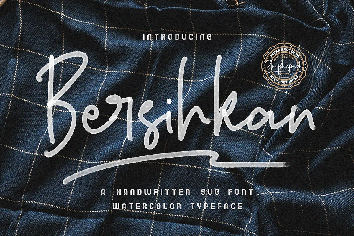 Bersihkan - Watercolor Signature SVG in Script Fonts - product preview 8