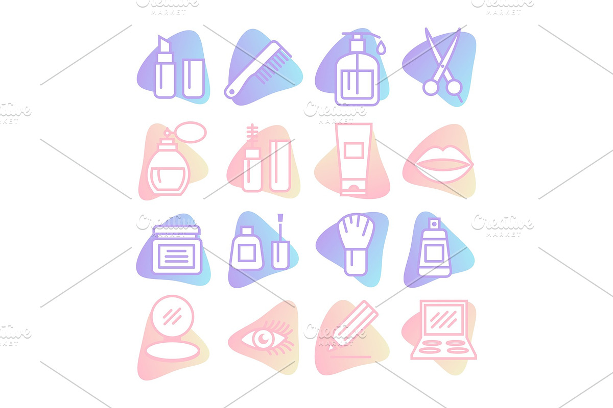 Cosmetics Icons set on white in Illustrations - product preview 8