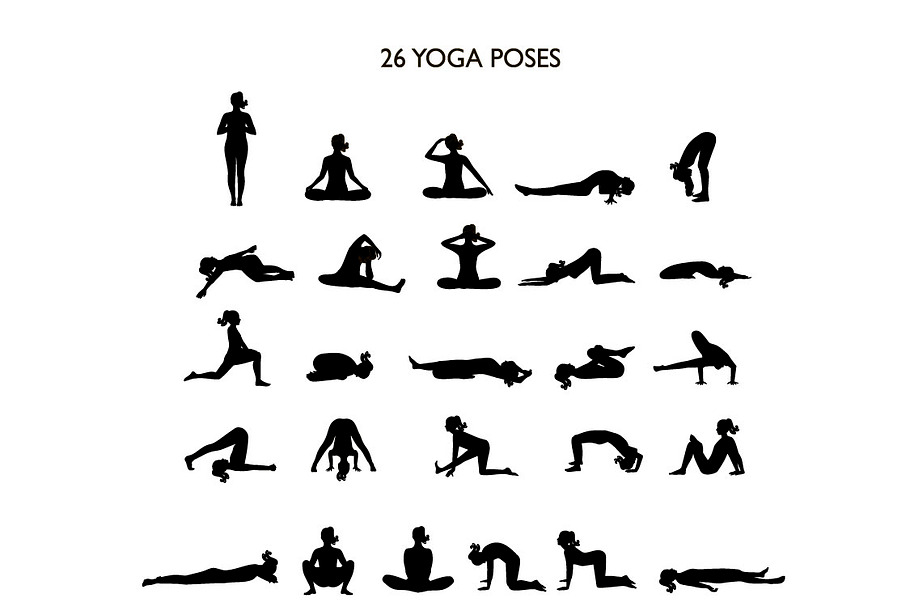 Yoga Poses vector illustration in Graphics - product preview 8