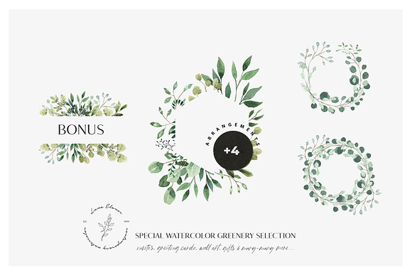 JUST GREEN leaves greenery foliage in Illustrations - product preview 3
