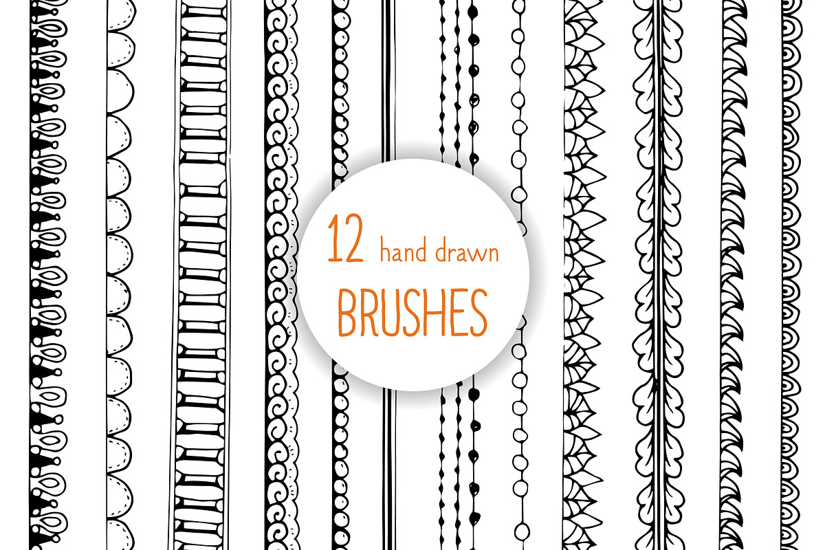 12 DOODLE Hand drawn AI brushes in Photoshop Brushes - product preview 8