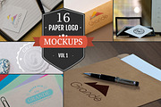 16 Awesome Paper Logo Mockups Vol. 1