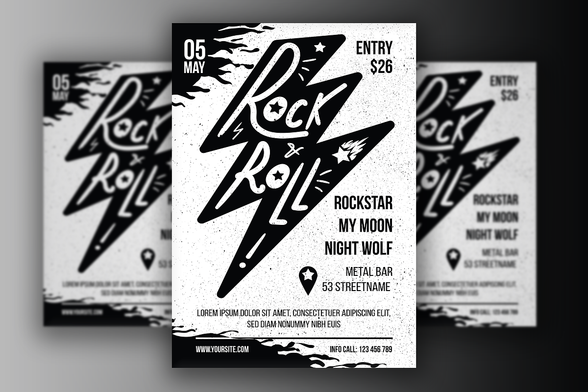 Rock 'n' Roll Poster in Invitation Templates - product preview 8