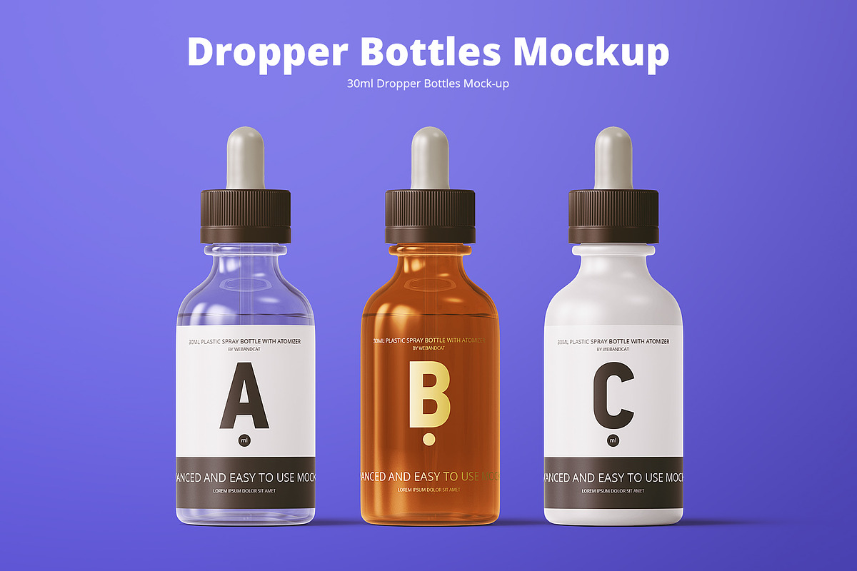 30ml Dropper Bottles Mockup in Product Mockups - product preview 8