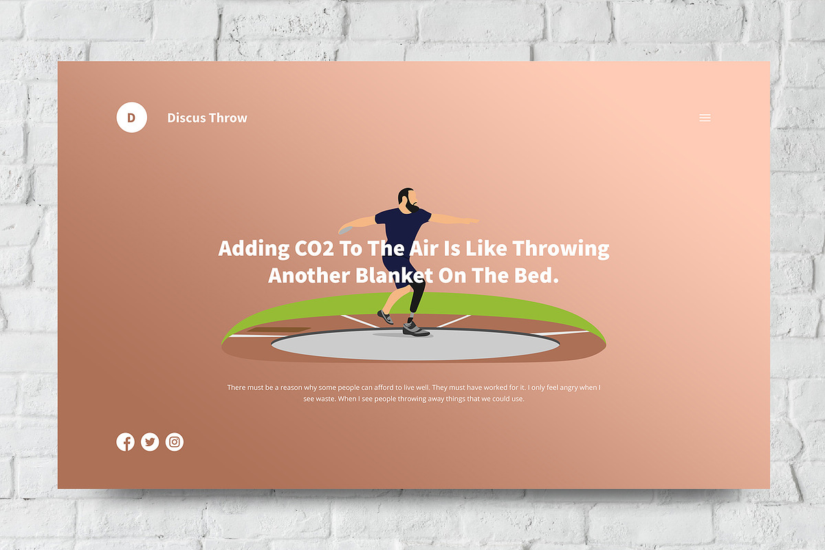 Discus Throw Web Header PSD Vector in UI Kits and Libraries - product preview 8