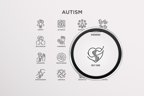 Autism | 16 Thin Line Icons Set in Communication Icons - product preview 9