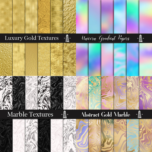 Texture Bundle - 240 Digital Papers in Graphics - product preview 1