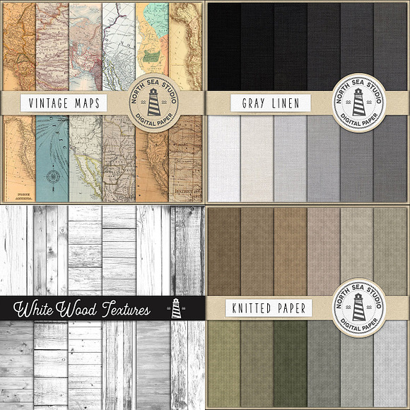 Texture Bundle - 240 Digital Papers in Graphics - product preview 4