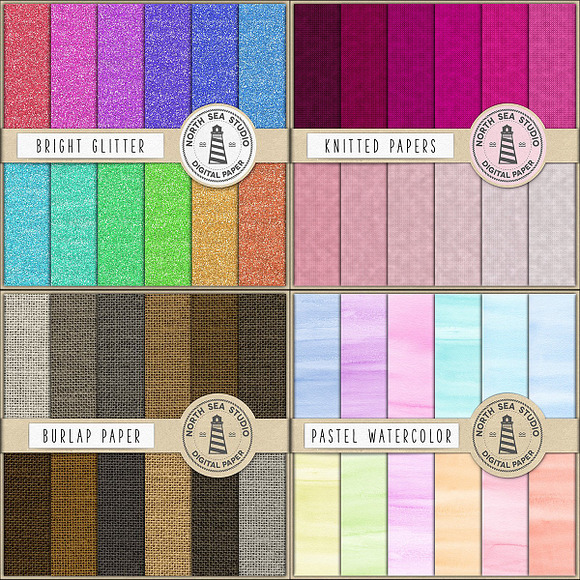 Texture Bundle - 240 Digital Papers in Graphics - product preview 5