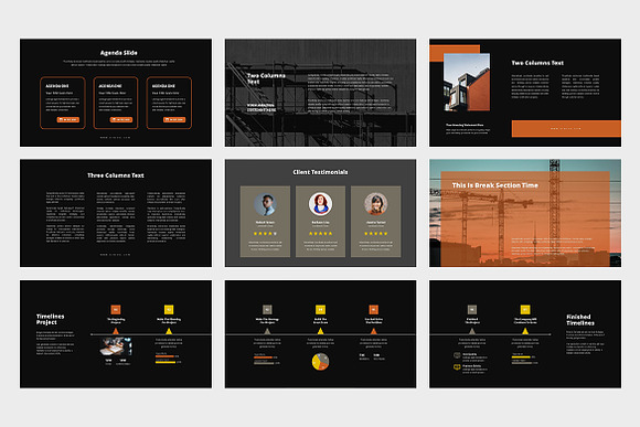 Kiniva : Construction Keynote in Keynote Templates - product preview 9