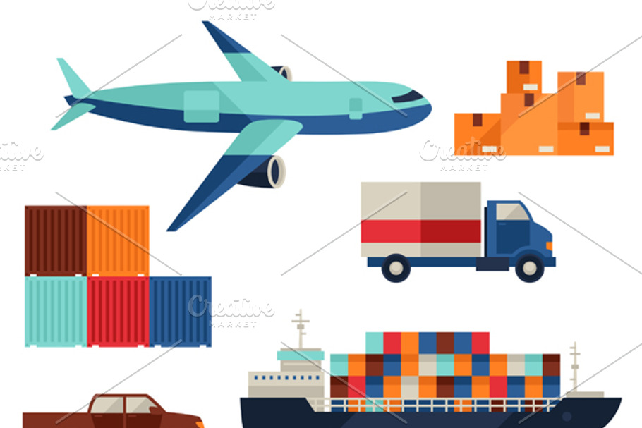 Freight cargo transport. in Illustrations - product preview 8