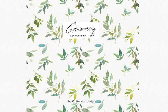 Greenery Watercolor Leaves Clipart in Illustrations - product preview 2