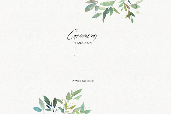 Greenery Watercolor Leaves Clipart in Illustrations - product preview 6