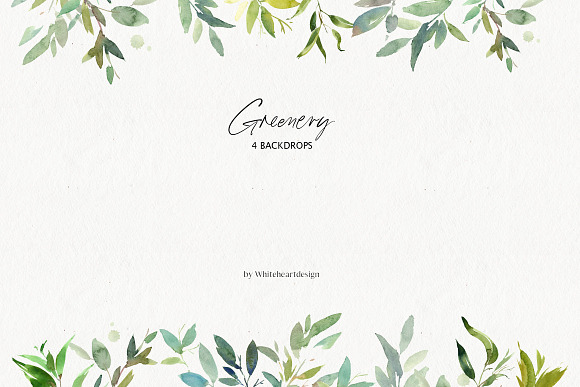 Greenery Watercolor Leaves Clipart in Illustrations - product preview 7