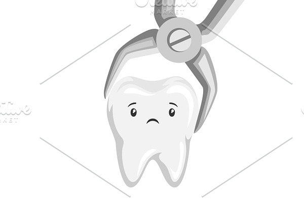 Illustration of tooth is removed by