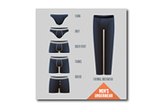 Men's underwear collection vector