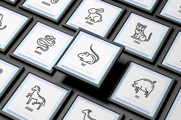 Chinese Horoscope | 12 Icons in Dog Icons - product preview 1
