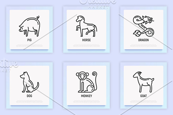 Chinese Horoscope | 12 Icons in Dog Icons - product preview 5