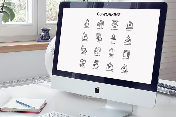Coworking | 16 Thin Line Icons Set in Communication Icons - product preview 7