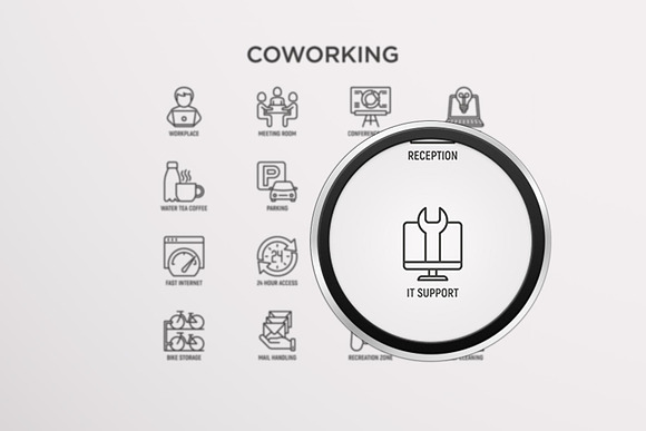 Coworking | 16 Thin Line Icons Set in Communication Icons - product preview 9