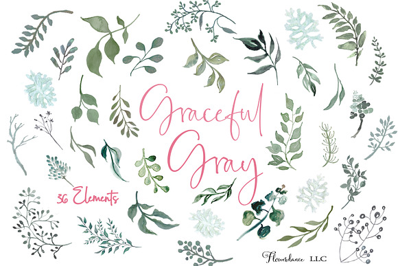 Watercolor Greenery Clipart Bundle in Illustrations - product preview 2