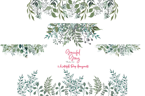 Watercolor Greenery Clipart Bundle in Illustrations - product preview 5