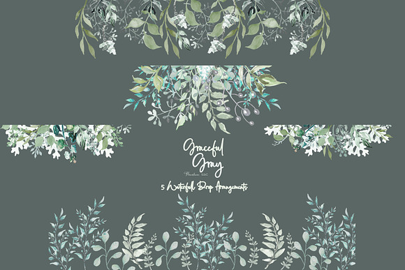 Watercolor Greenery Clipart Bundle in Illustrations - product preview 6