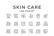 Set line icons of skin care