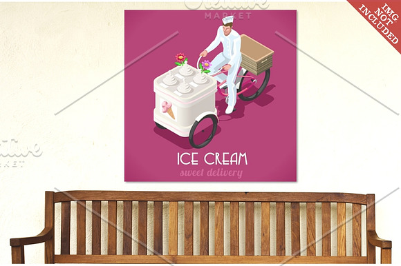 Icecream Man People Isometric in Illustrations - product preview 2