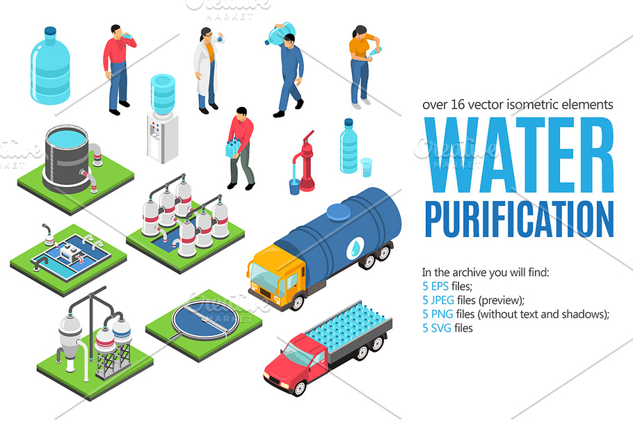 Water Purification Isometric in Illustrations - product preview 8