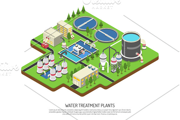 Water Purification Isometric in Illustrations - product preview 1