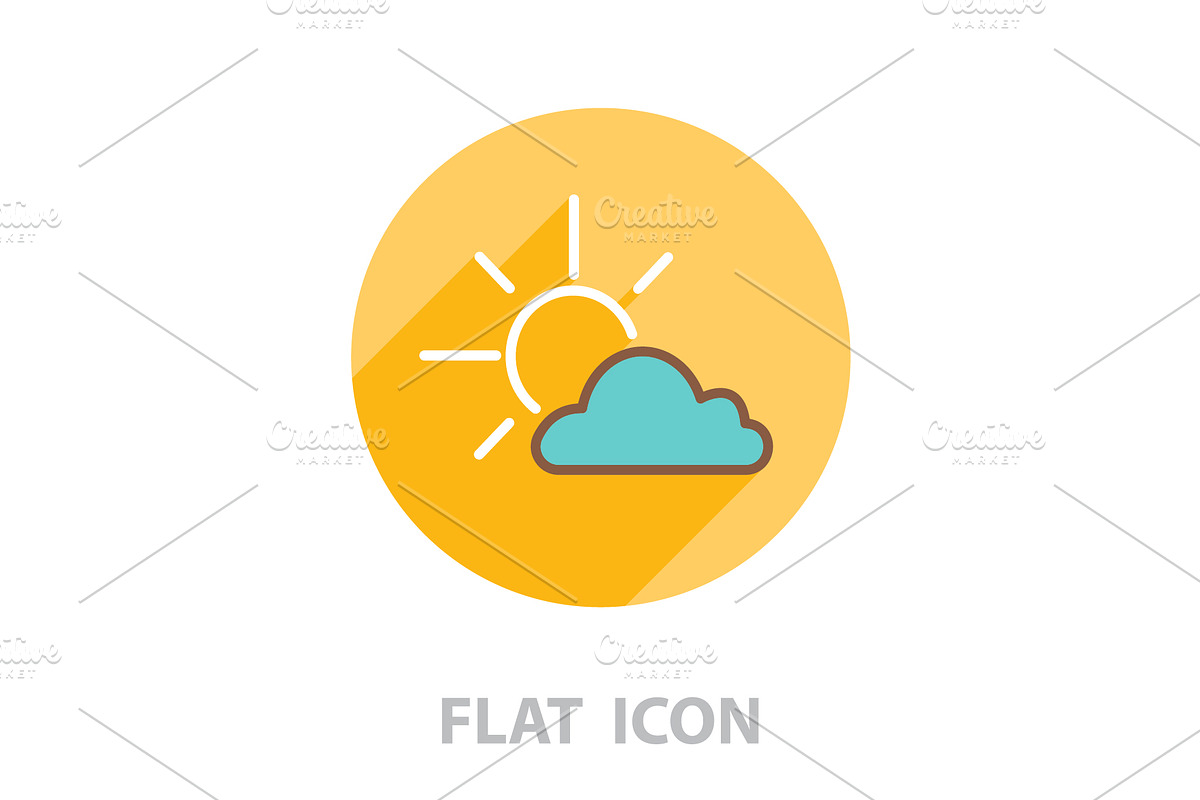 Sun cloud icon. vector illustration in Icons - product preview 8