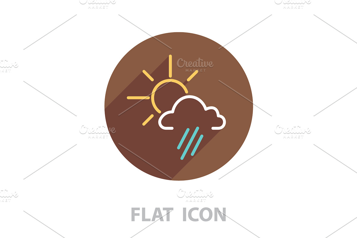 weather icon. sun behind the cloud in Icons - product preview 8