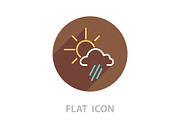 weather icon. sun behind the cloud