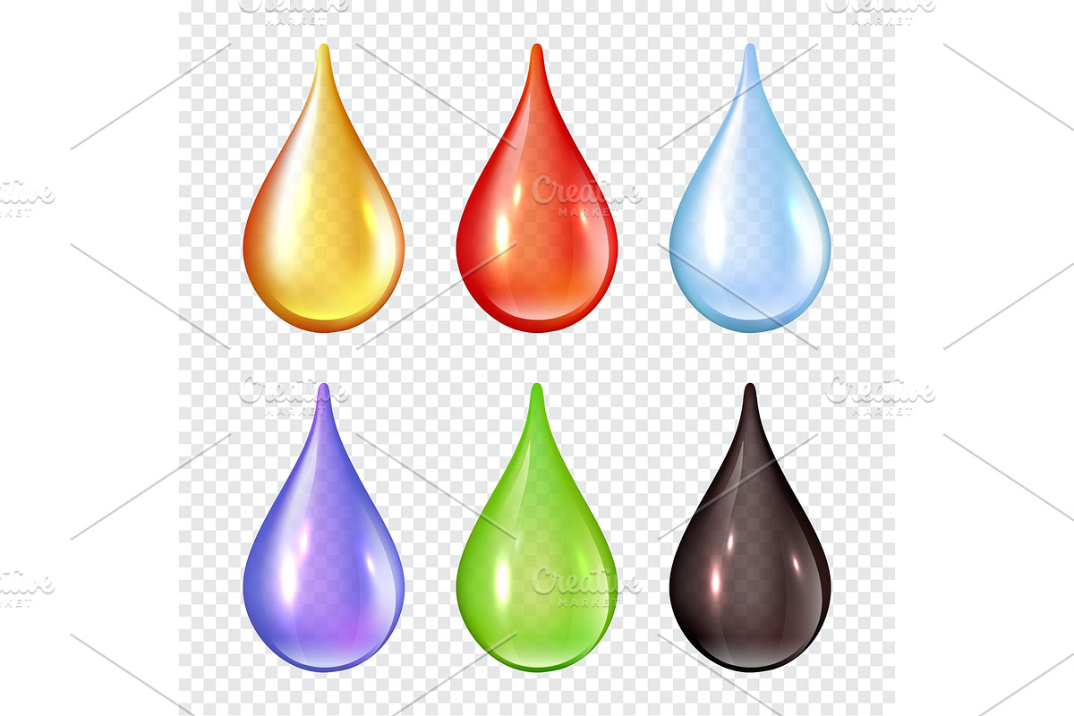 Colored drops. Splashes of paint in Graphics - product preview 8
