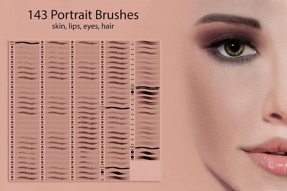 Portrait Brushes for DigitalPainting in Photoshop Brushes - product preview 2