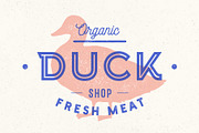 Duck meat. Poster for Butchery meat