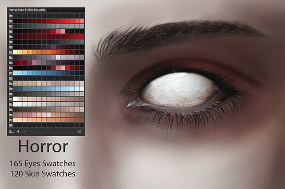 Horror Eyes & Skin Swatches in Photoshop Color Palettes - product preview 1