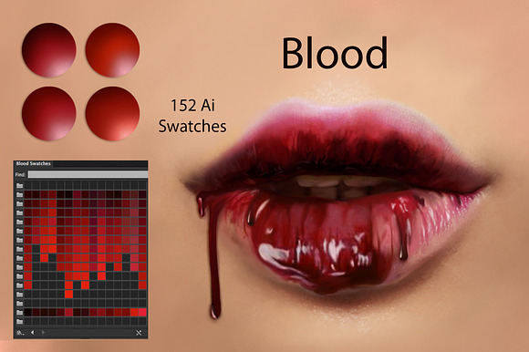 Blood Swatches in Photoshop Color Palettes - product preview 1