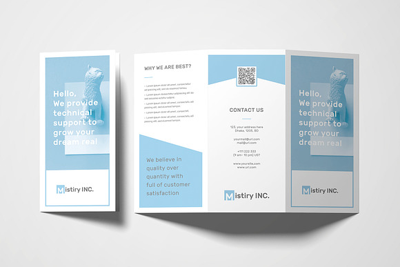 Clean Trifold Brochure in Brochure Templates - product preview 3