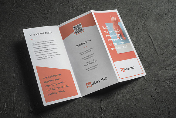 Clean Trifold Brochure in Brochure Templates - product preview 4